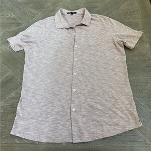 Robert Barakett Short Sleeve Button-up Shirt in Mauve